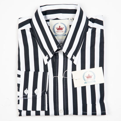 Relco Button-Down Shirt – Black & White Stripe | Inspired by Terry Hall & The Specials