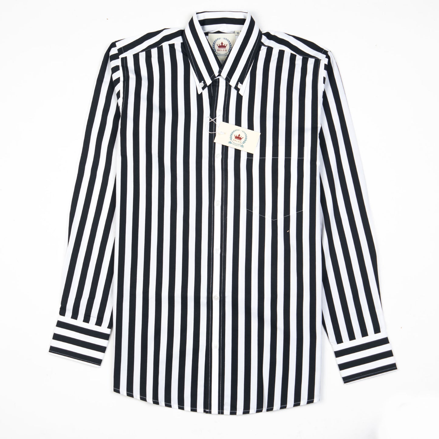 Relco Button-Down Shirt – Black & White Stripe | Inspired by Terry Hall & The Specials
