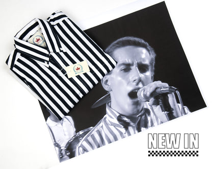 Relco Button-Down Shirt – Black & White Stripe | Inspired by Terry Hall & The Specials