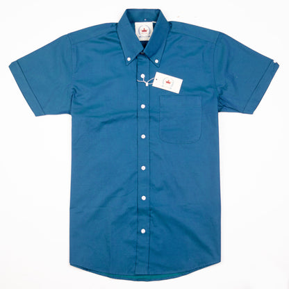 Blue Two Tone Tonic Short Sleeve Button Down Shirt - Relco